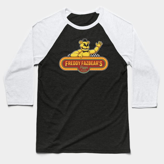 FNAF Golden Freddy movie sign Baseball T-Shirt by halegrafx